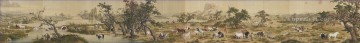  Castiglione Oil Painting - One Hundred Horses Lang shining old China ink Giuseppe Castiglione